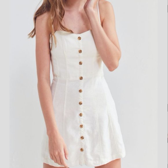 URBAN OUTFITTERS Lilyanna Linen Button-Down Dress - Picture 1 of 5